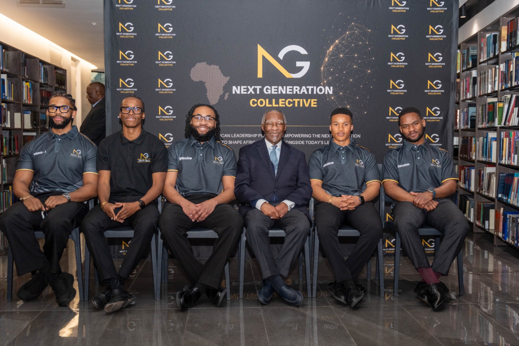The founding team seated with His Excellency Thabo Mbeki