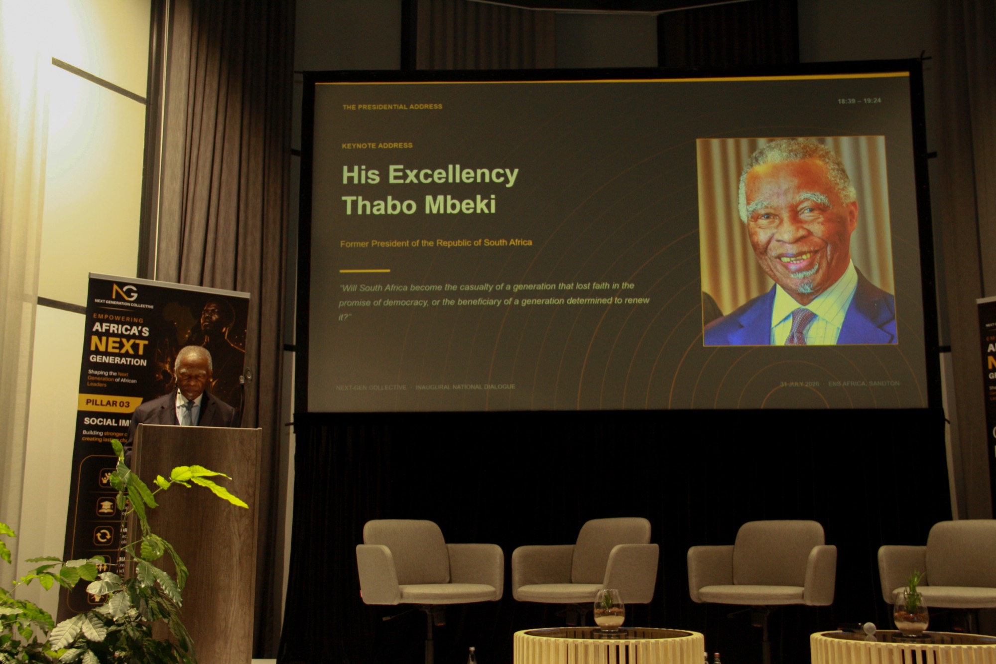 The presidential keynote address on stage